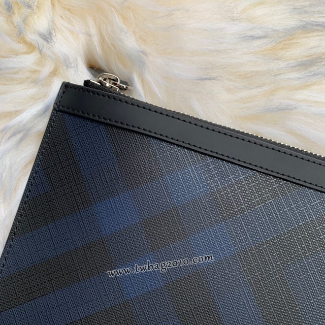 Burberry專門店新款男士專櫃最新手拿包 巴寶莉格紋拉鏈收納袋手包 yxb1122